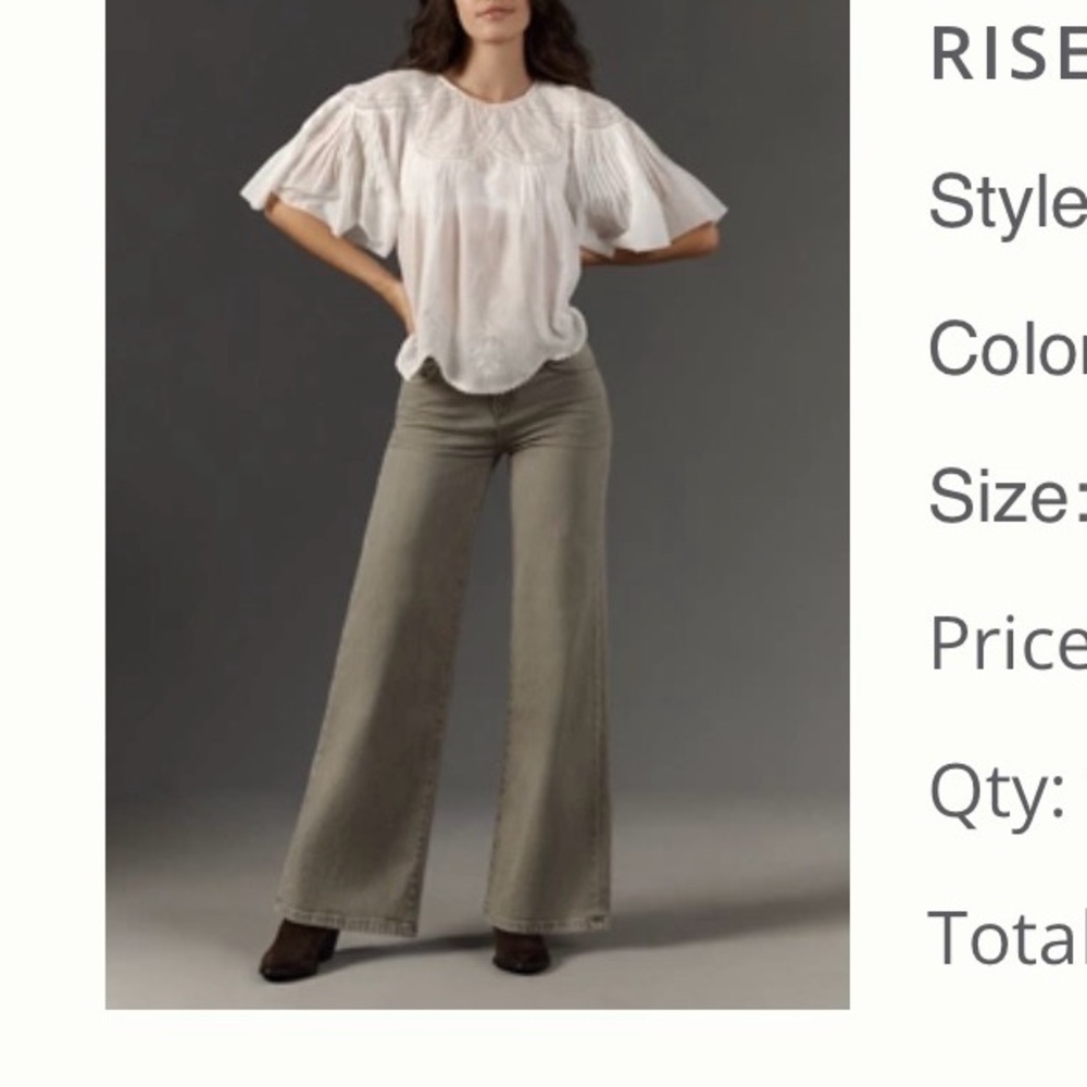 ASKK Anthropologie NY High-Rise Wide-Leg Jeans - Pistachio